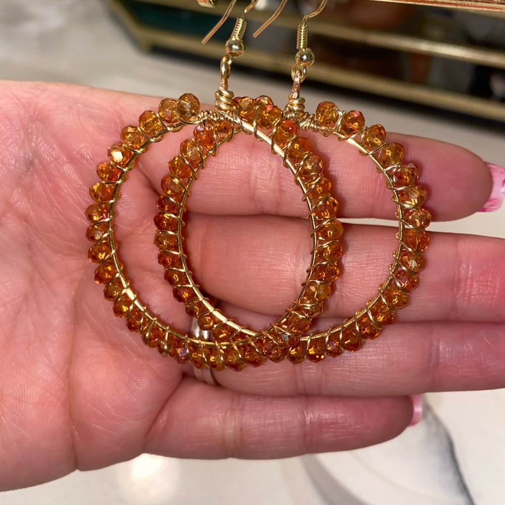 Rondelle hoop earrings